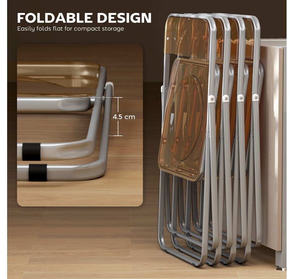 Image 917482_ALTMORE4.jpg, Product 917-482 / Price $116.99 - $119.49, 4 Pack Acrylic Folding Chairs, Modern Foldable Chairs from HOMCOM on TSC.ca's Home & Garden department