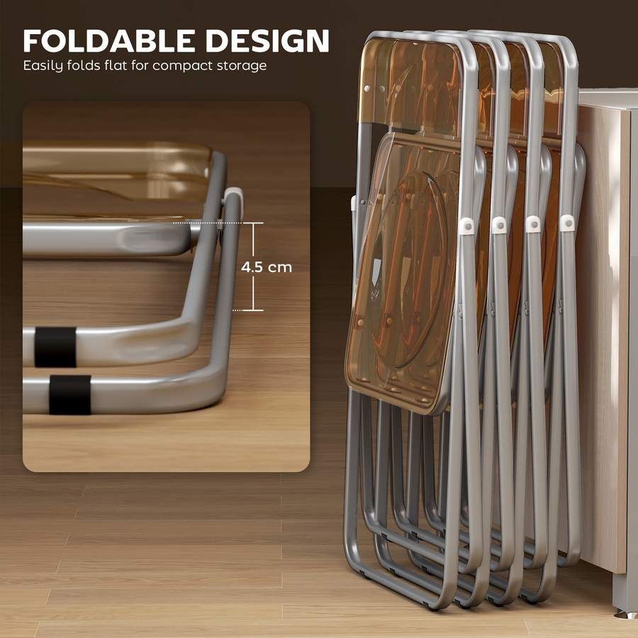 Image 917482_ALTMORE4.jpg, Product 917-482 / Price $123.59, 4 Pack Acrylic Folding Chairs, Modern Foldable Chairs from HOMCOM on TSC.ca's Home & Garden department