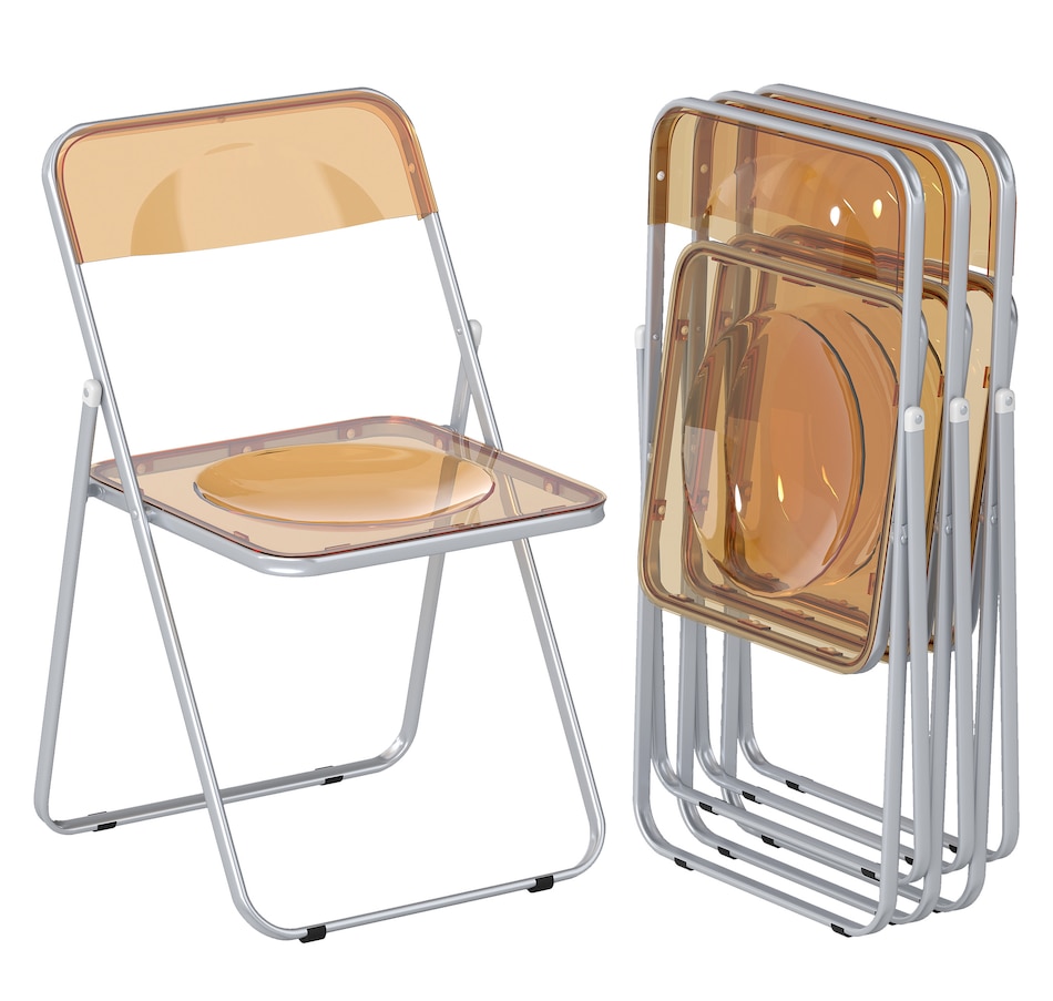 Image 917482_ST01.jpg, Product 917-482 / Price $116.99 - $119.49, 4 Pack Acrylic Folding Chairs, Modern Foldable Chairs from HOMCOM on TSC.ca's Home & Garden department