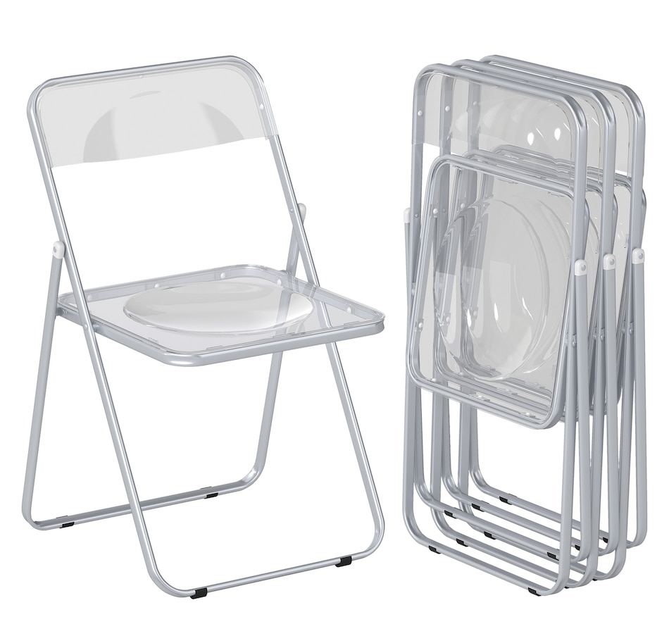 Image 917482_ST02.jpg, Product 917-482 / Price $116.99 - $119.49, 4 Pack Acrylic Folding Chairs, Modern Foldable Chairs from HOMCOM on TSC.ca's Home & Garden department