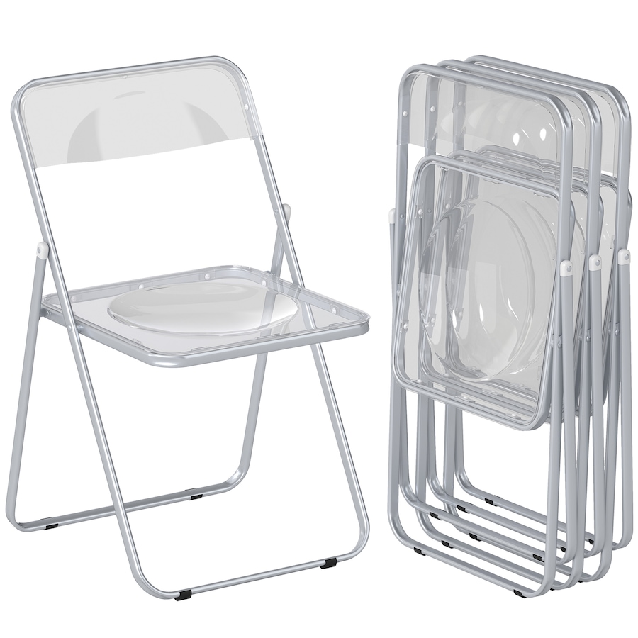 Image 917482_ST02.jpg, Product 917-482 / Price $123.59, 4 Pack Acrylic Folding Chairs, Modern Foldable Chairs from HOMCOM on TSC.ca's Home & Garden department