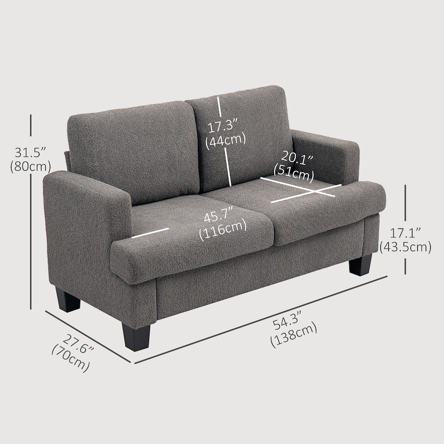 Image 917485_ALTMORE18.jpg, Product 917-485 / Price $293.99 - $302.99, HOMCOM 54.3" Loveseat Sofa, Small Couch with Cushions from HOMCOM on TSC.ca's Home & Garden department