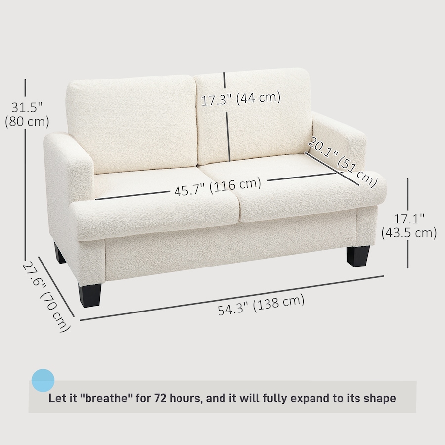 Image 917485_ALTMORE2.jpg, Product 917-485 / Price $293.99 - $302.99, HOMCOM 54.3" Loveseat Sofa, Small Couch with Cushions from HOMCOM on TSC.ca's Home & Garden department