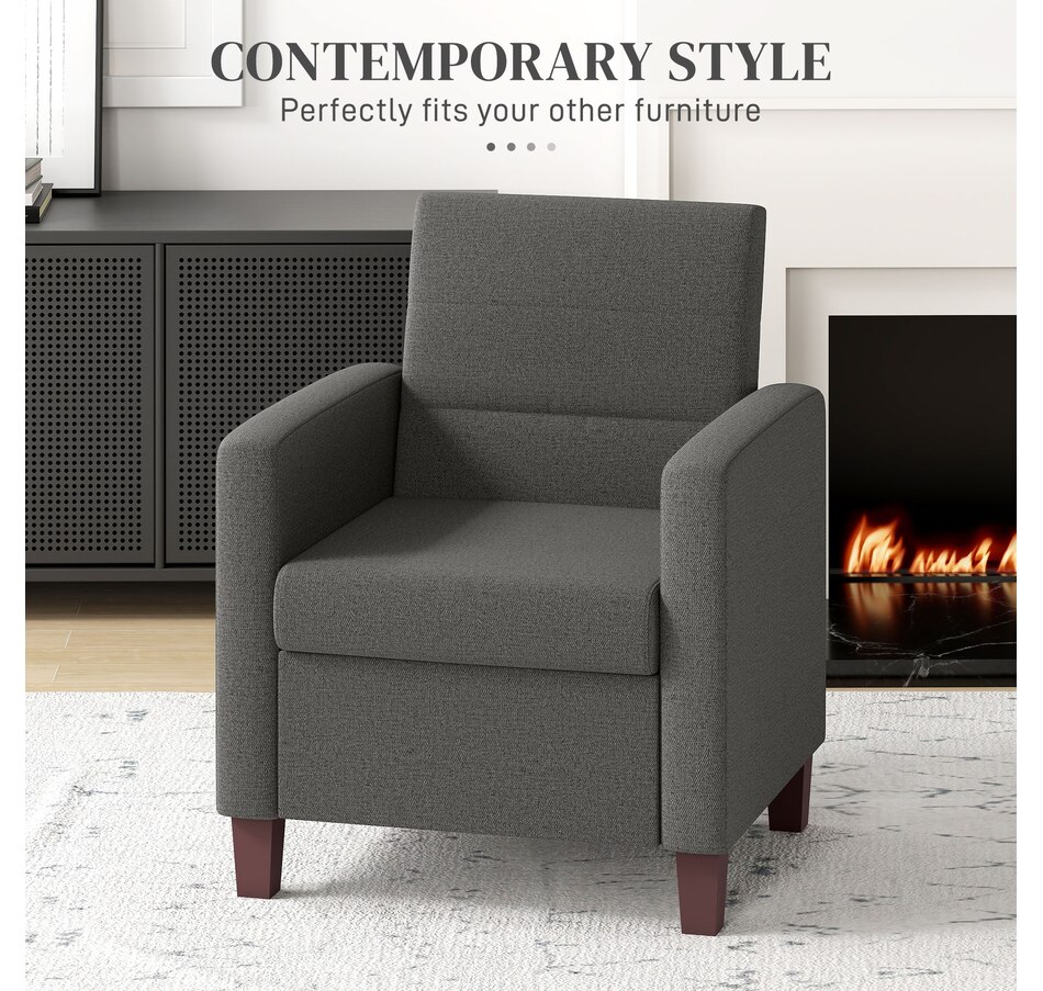 Image 917489_ALTMORE12.jpg, Product 917-489 / Price $207.99, HOMCOM Modern Accent Chair Fabric Armchair w/ Non-Slip Pads from HOMCOM on TSC.ca's Home & Garden department