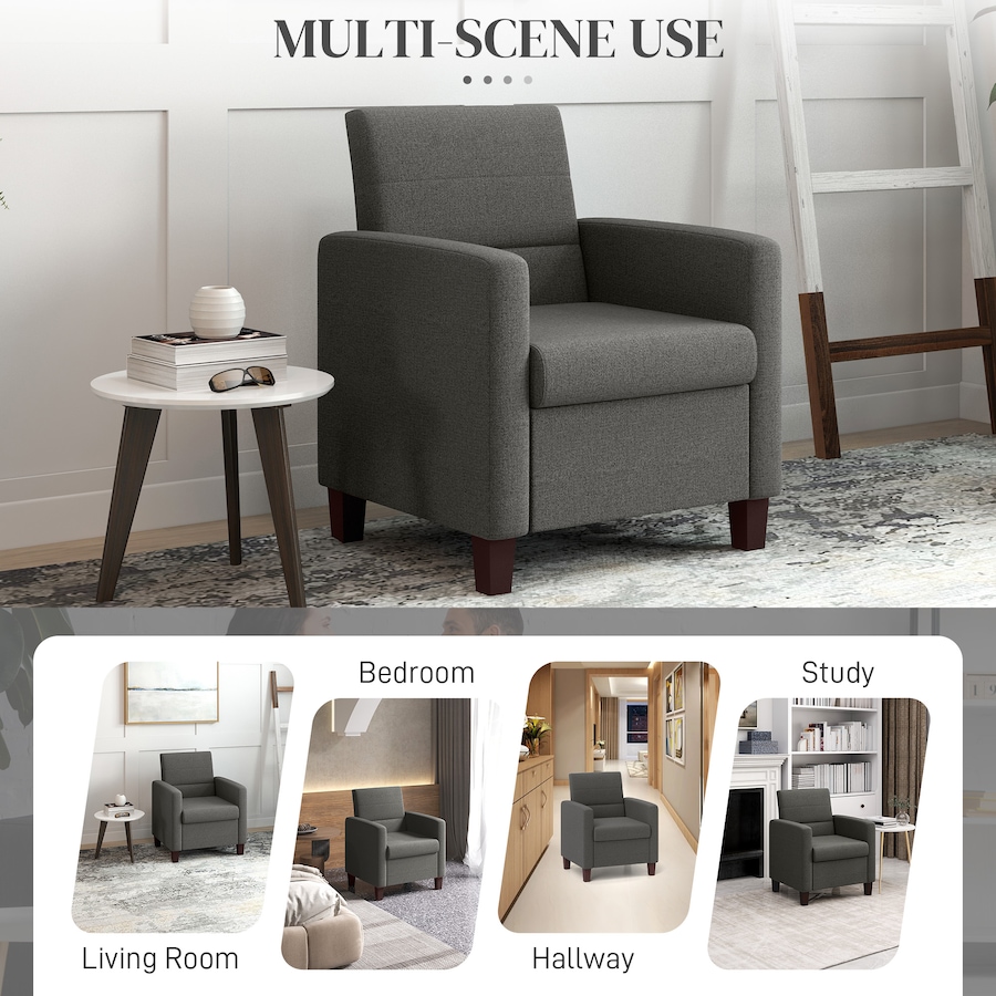 Image 917489_ALTMORE15.jpg, Product 917-489 / Price $179.99, HOMCOM Modern Accent Chair Fabric Armchair w/ Non-Slip Pads from HOMCOM on TSC.ca's Home & Garden department