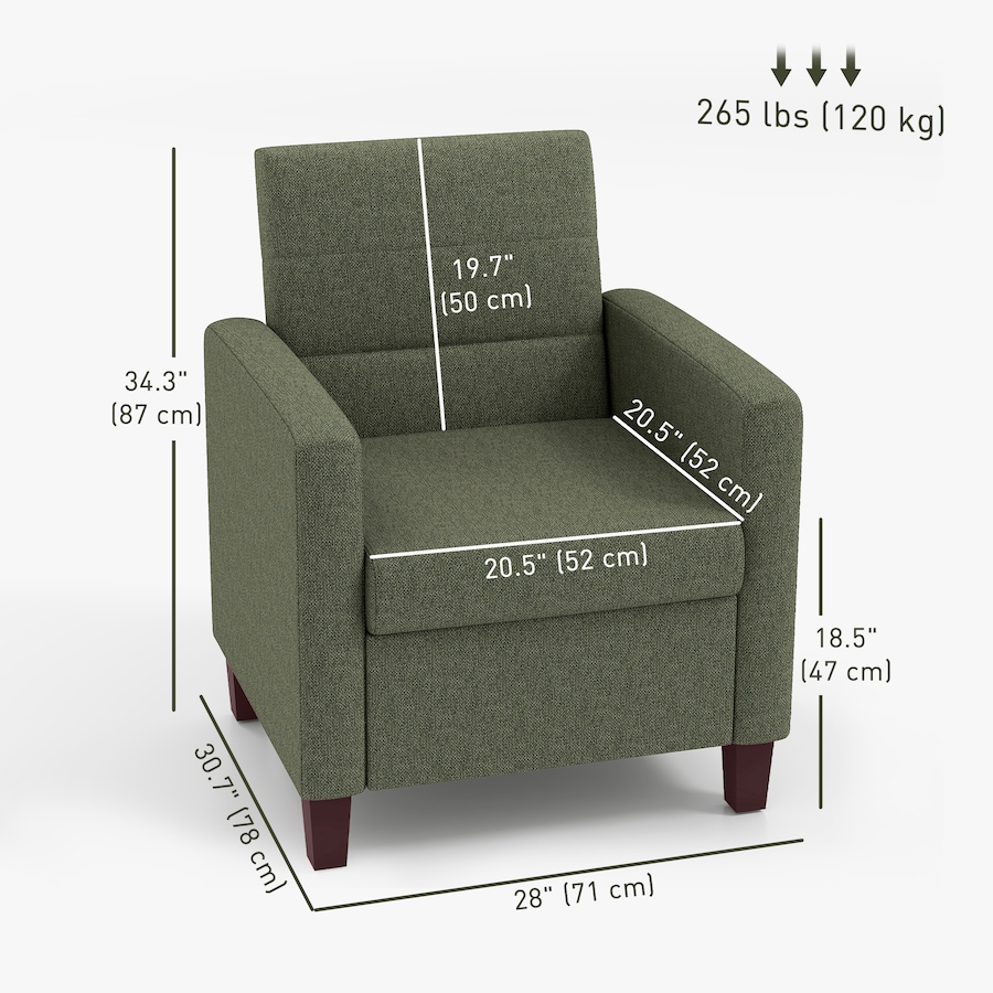 Image 917489_ALTMORE2.jpg, Product 917-489 / Price $179.99, HOMCOM Modern Accent Chair Fabric Armchair w/ Non-Slip Pads from HOMCOM on TSC.ca's Home & Garden department