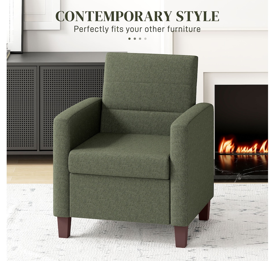 Image 917489_ALTMORE3.jpg, Product 917-489 / Price $207.99, HOMCOM Modern Accent Chair Fabric Armchair w/ Non-Slip Pads from HOMCOM on TSC.ca's Home & Garden department