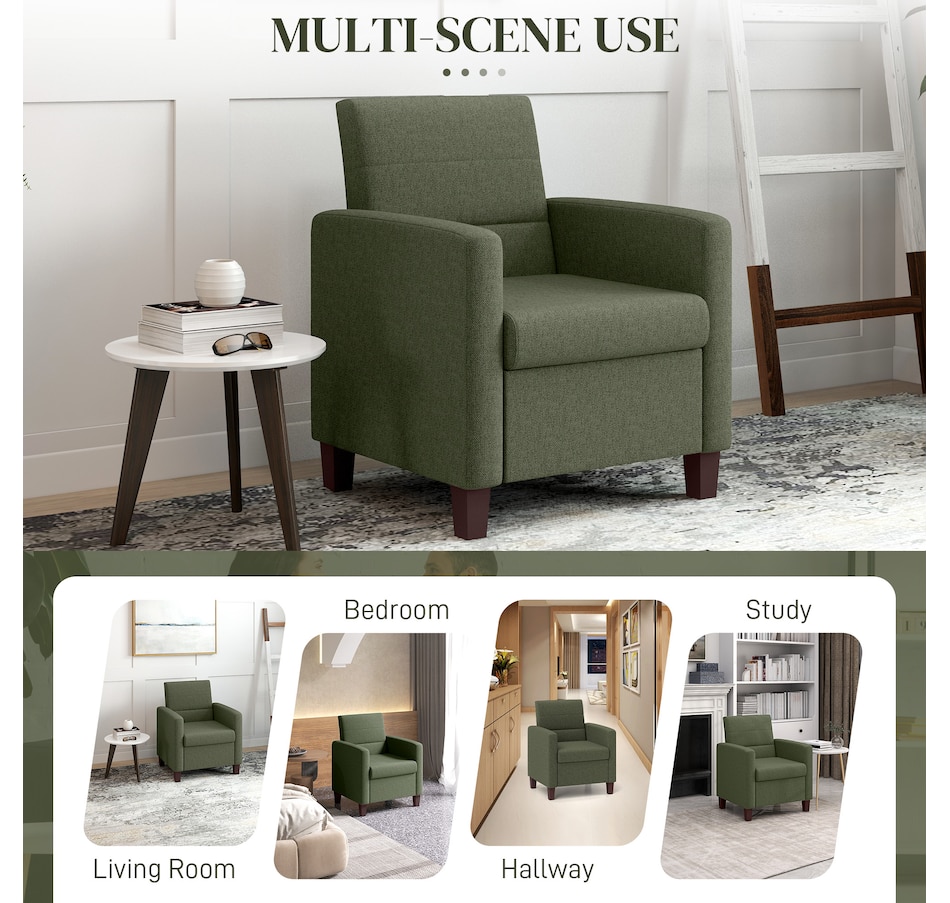 Image 917489_ALTMORE6.jpg, Product 917-489 / Price $207.99, HOMCOM Modern Accent Chair Fabric Armchair w/ Non-Slip Pads from HOMCOM on TSC.ca's Home & Garden department