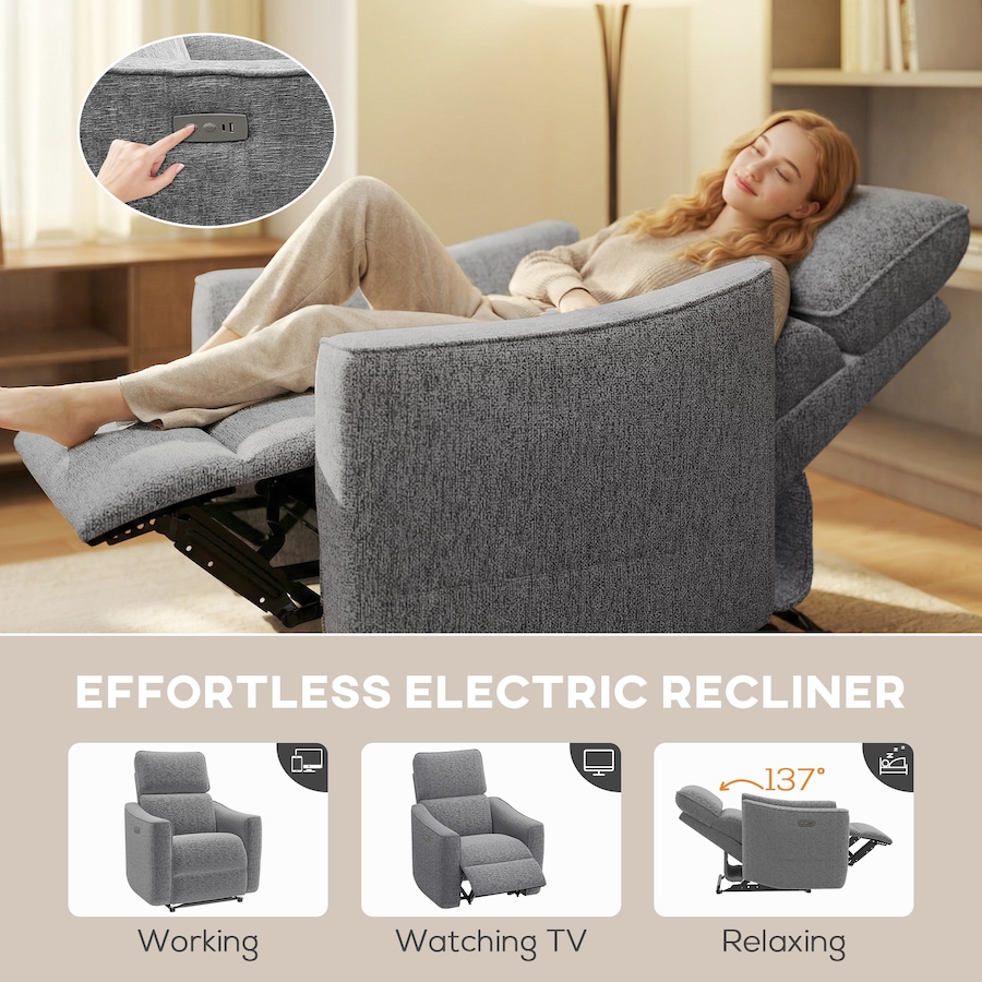 Image 917500_ALTMORE12.jpg, Product 917-500 / Price $419.99, HOMCOM Power Recliner Chair, Upholstered Recliner Chair w/ USB Ports from HOMCOM on TSC.ca's Home & Garden department