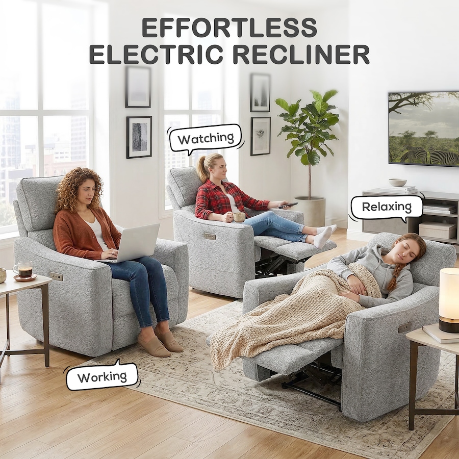 Image 917500_ALTMORE3.jpg, Product 917-500 / Price $419.99, HOMCOM Power Recliner Chair, Upholstered Recliner Chair w/ USB Ports from HOMCOM on TSC.ca's Home & Garden department