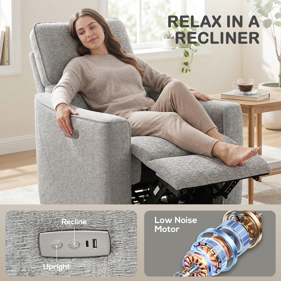 Image 917500_ALTMORE5.jpg, Product 917-500 / Price $419.99, HOMCOM Power Recliner Chair, Upholstered Recliner Chair w/ USB Ports from HOMCOM on TSC.ca's Home & Garden department
