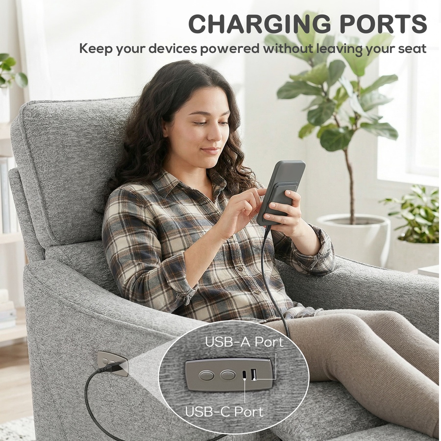 Image 917500_ALTMORE6.jpg, Product 917-500 / Price $419.99, HOMCOM Power Recliner Chair, Upholstered Recliner Chair w/ USB Ports from HOMCOM on TSC.ca's Home & Garden department
