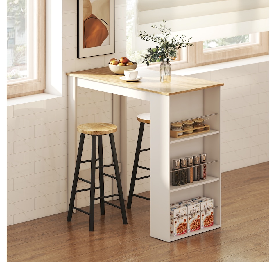 Image 917502_ALTMORE1.jpg, Product 917-502 / Price $115.99 - $135.99, HOMCOM Bar Table Counter Height Dining Table with 3 Shelves from HOMCOM on TSC.ca's Home & Garden department