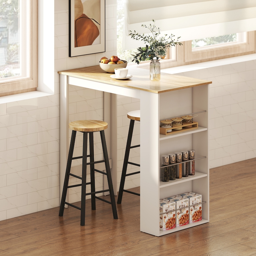 Image 917502_ALTMORE1.jpg, Product 917-502 / Price $121.39 - $129.99, HOMCOM Bar Table Counter Height Dining Table with 3 Shelves from HOMCOM on TSC.ca's Home & Garden department