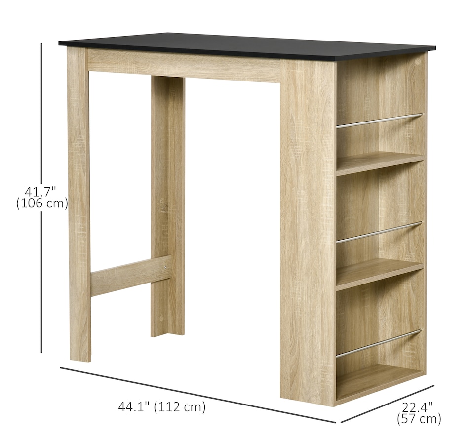 Image 917502_ALTMORE11.jpg, Product 917-502 / Price $115.99 - $135.99, HOMCOM Bar Table Counter Height Dining Table with 3 Shelves from HOMCOM on TSC.ca's Home & Garden department