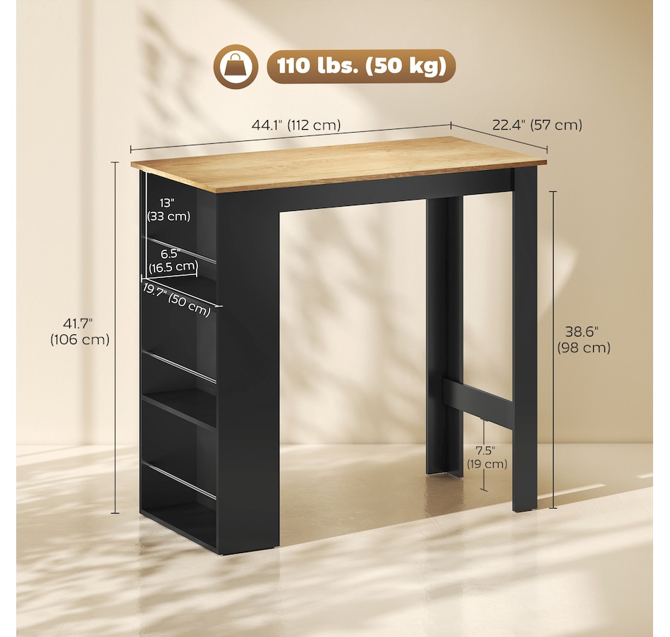 Image 917502_ALTMORE19.jpg, Product 917-502 / Price $115.99 - $135.99, HOMCOM Bar Table Counter Height Dining Table with 3 Shelves from HOMCOM on TSC.ca's Home & Garden department