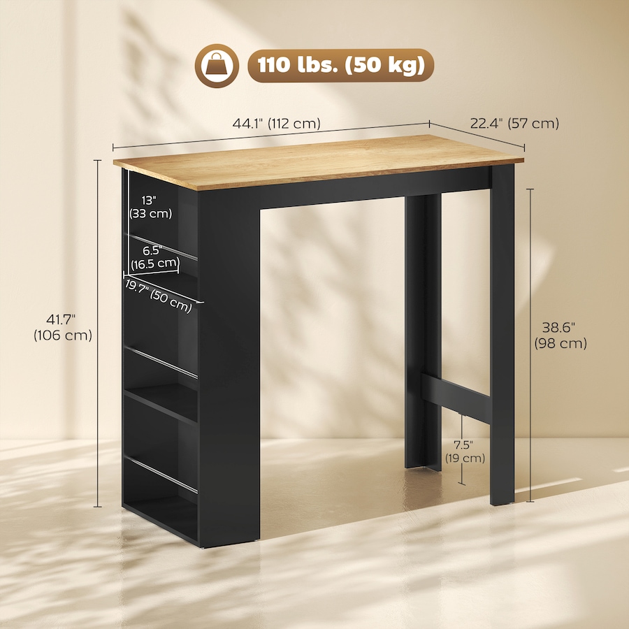 Image 917502_ALTMORE19.jpg, Product 917-502 / Price $121.39 - $129.99, HOMCOM Bar Table Counter Height Dining Table with 3 Shelves from HOMCOM on TSC.ca's Home & Garden department