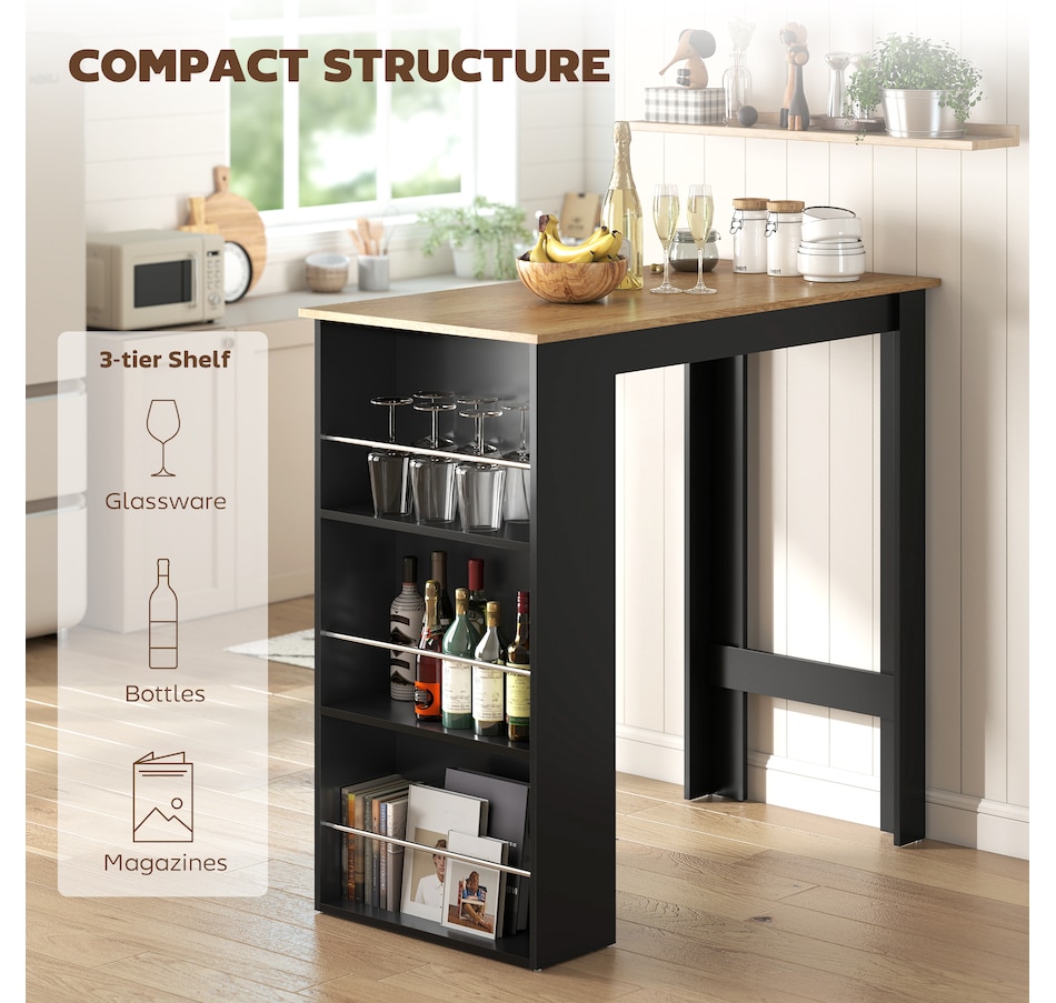 Image 917502_ALTMORE20.jpg, Product 917-502 / Price $115.99 - $135.99, HOMCOM Bar Table Counter Height Dining Table with 3 Shelves from HOMCOM on TSC.ca's Home & Garden department