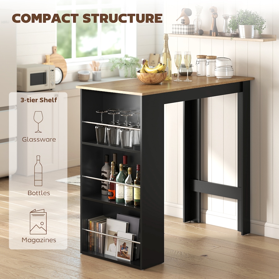 Image 917502_ALTMORE20.jpg, Product 917-502 / Price $121.39 - $129.99, HOMCOM Bar Table Counter Height Dining Table with 3 Shelves from HOMCOM on TSC.ca's Home & Garden department
