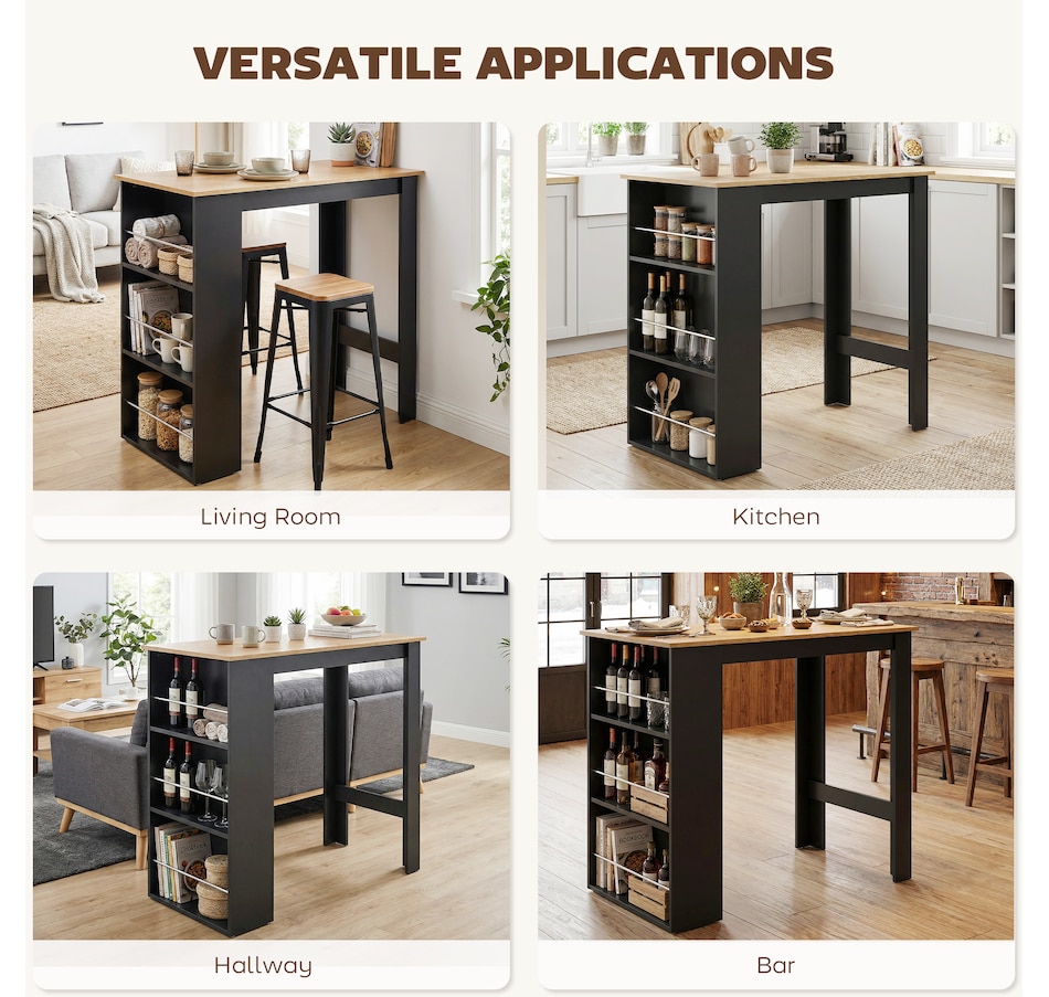 Image 917502_ALTMORE21.jpg, Product 917-502 / Price $115.99 - $135.99, HOMCOM Bar Table Counter Height Dining Table with 3 Shelves from HOMCOM on TSC.ca's Home & Garden department
