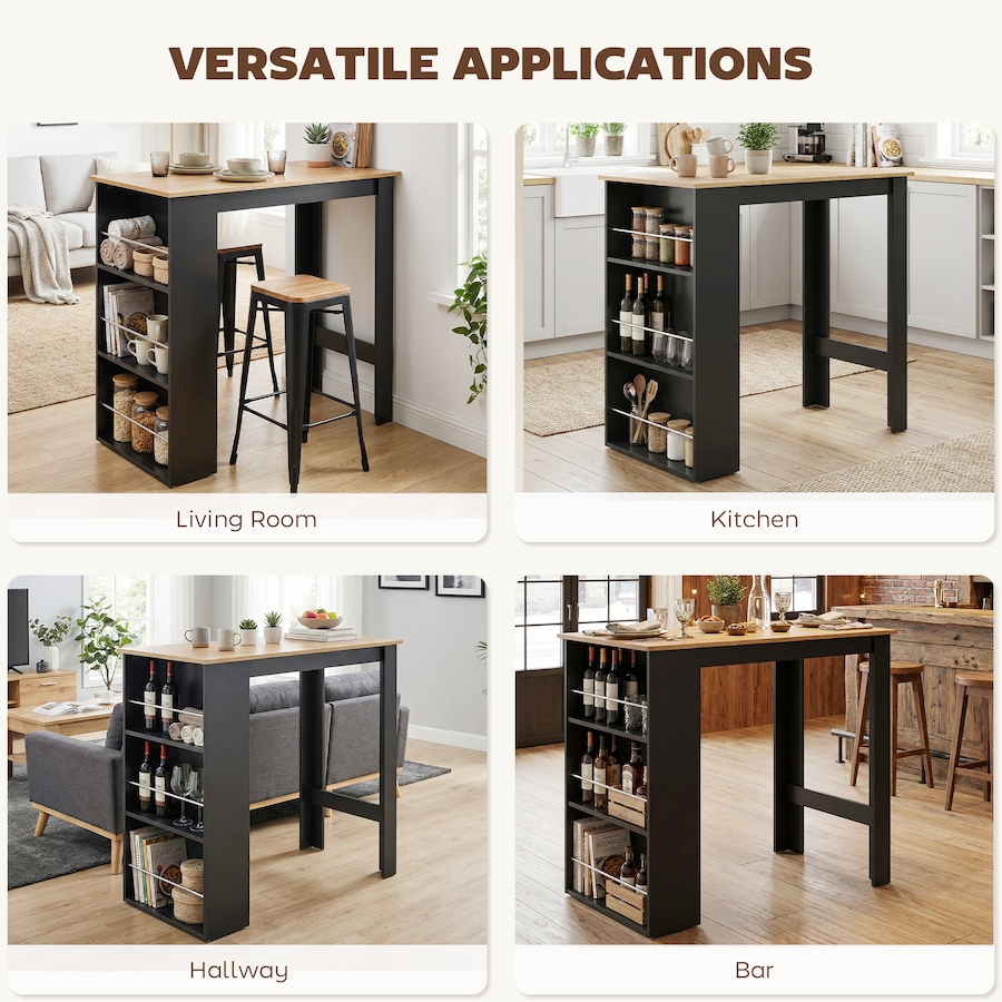Image 917502_ALTMORE21.jpg, Product 917-502 / Price $121.39 - $129.99, HOMCOM Bar Table Counter Height Dining Table with 3 Shelves from HOMCOM on TSC.ca's Home & Garden department