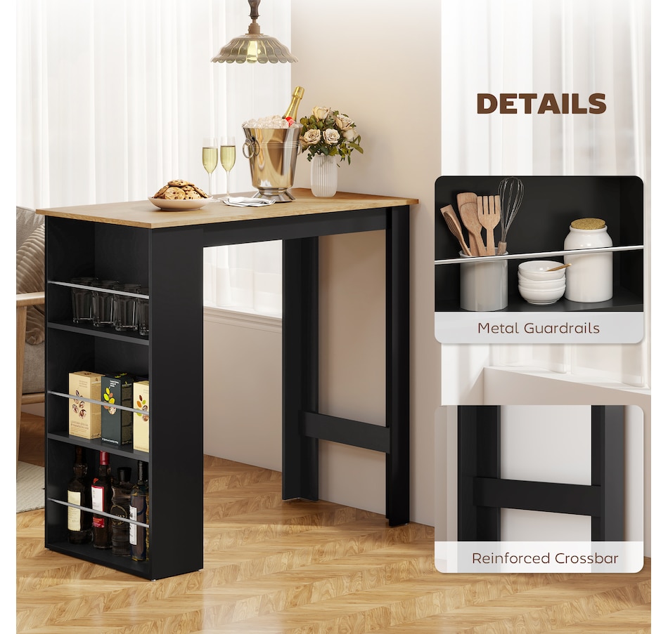 Image 917502_ALTMORE22.jpg, Product 917-502 / Price $115.99 - $135.99, HOMCOM Bar Table Counter Height Dining Table with 3 Shelves from HOMCOM on TSC.ca's Home & Garden department