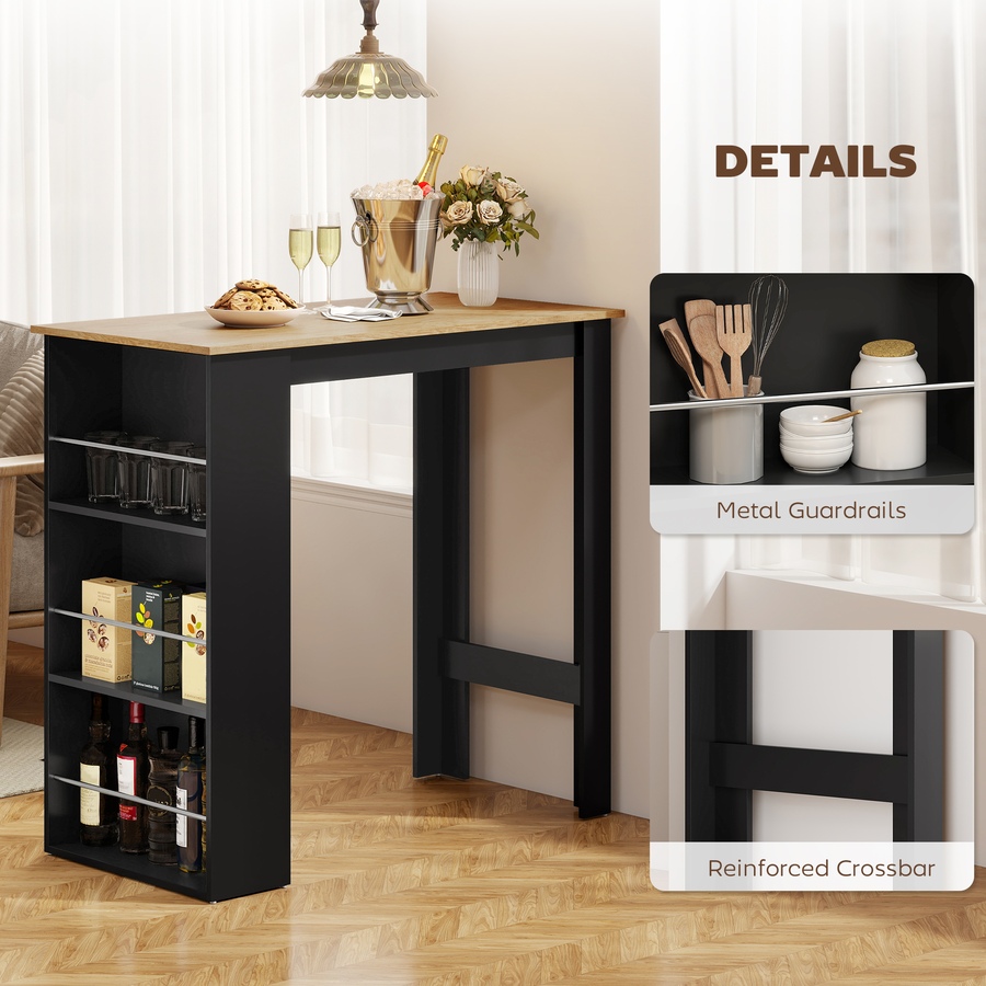 Image 917502_ALTMORE22.jpg, Product 917-502 / Price $121.39 - $129.99, HOMCOM Bar Table Counter Height Dining Table with 3 Shelves from HOMCOM on TSC.ca's Home & Garden department