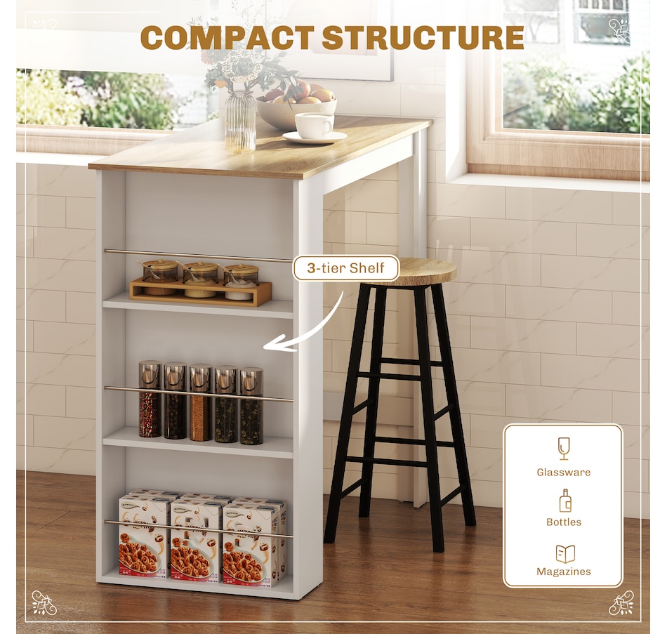 Image 917502_ALTMORE3.jpg, Product 917-502 / Price $115.99 - $135.99, HOMCOM Bar Table Counter Height Dining Table with 3 Shelves from HOMCOM on TSC.ca's Home & Garden department