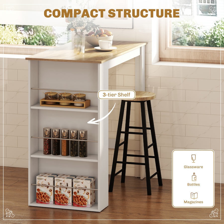 Image 917502_ALTMORE3.jpg, Product 917-502 / Price $121.39 - $129.99, HOMCOM Bar Table Counter Height Dining Table with 3 Shelves from HOMCOM on TSC.ca's Home & Garden department