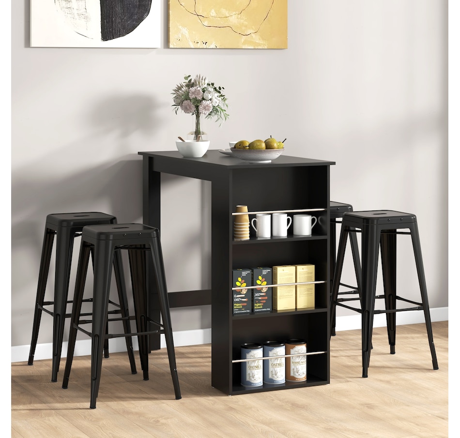 Image 917502_ALTMORE31.jpg, Product 917-502 / Price $115.99 - $135.99, HOMCOM Bar Table Counter Height Dining Table with 3 Shelves from HOMCOM on TSC.ca's Home & Garden department