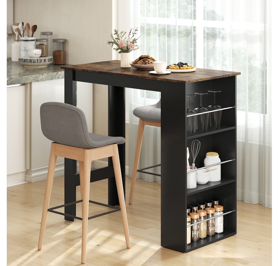 Image 917502_ALTMORE34.jpg, Product 917-502 / Price $115.99 - $135.99, HOMCOM Bar Table Counter Height Dining Table with 3 Shelves from HOMCOM on TSC.ca's Home & Garden department