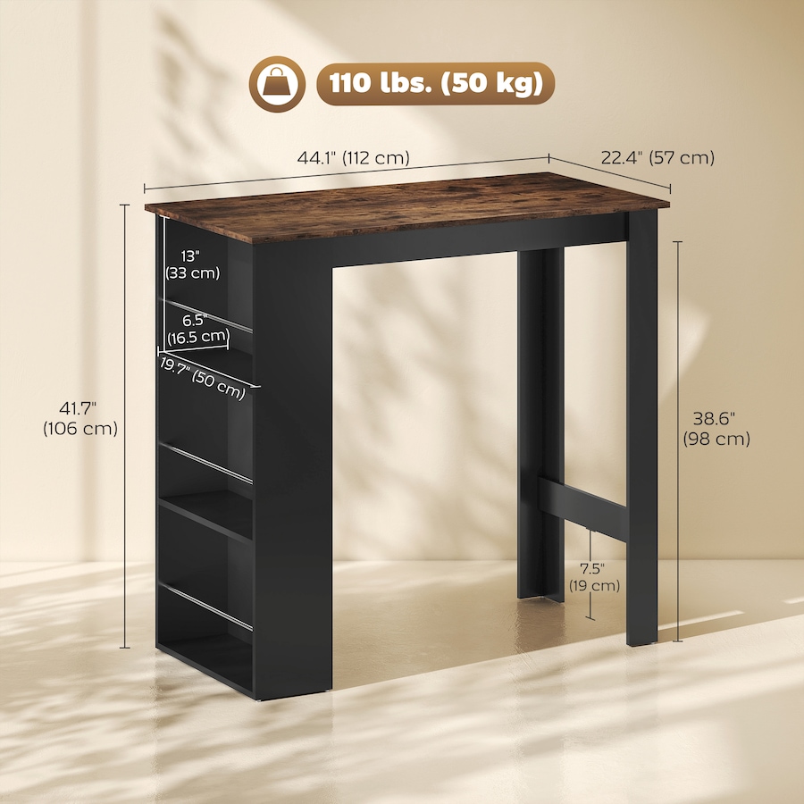 Image 917502_ALTMORE35.jpg, Product 917-502 / Price $121.39 - $129.99, HOMCOM Bar Table Counter Height Dining Table with 3 Shelves from HOMCOM on TSC.ca's Home & Garden department