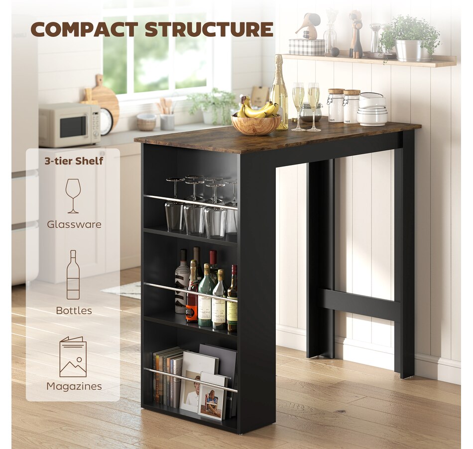 Image 917502_ALTMORE36.jpg, Product 917-502 / Price $115.99 - $135.99, HOMCOM Bar Table Counter Height Dining Table with 3 Shelves from HOMCOM on TSC.ca's Home & Garden department