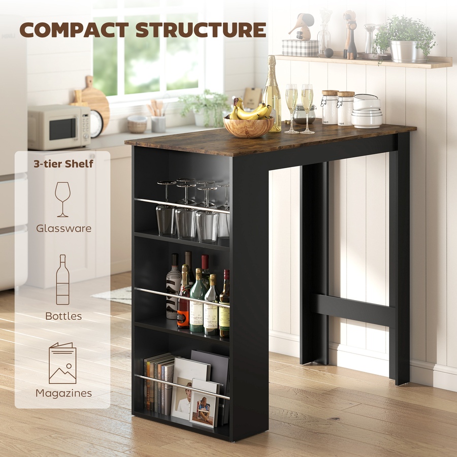 Image 917502_ALTMORE36.jpg, Product 917-502 / Price $121.39 - $129.99, HOMCOM Bar Table Counter Height Dining Table with 3 Shelves from HOMCOM on TSC.ca's Home & Garden department