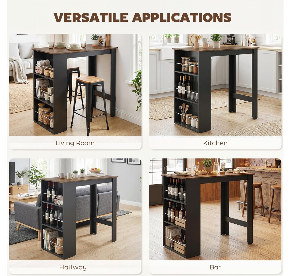 Image 917502_ALTMORE37.jpg, Product 917-502 / Price $115.99 - $135.99, HOMCOM Bar Table Counter Height Dining Table with 3 Shelves from HOMCOM on TSC.ca's Home & Garden department