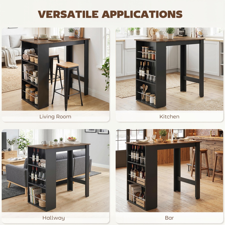 Image 917502_ALTMORE37.jpg, Product 917-502 / Price $121.39 - $129.99, HOMCOM Bar Table Counter Height Dining Table with 3 Shelves from HOMCOM on TSC.ca's Home & Garden department