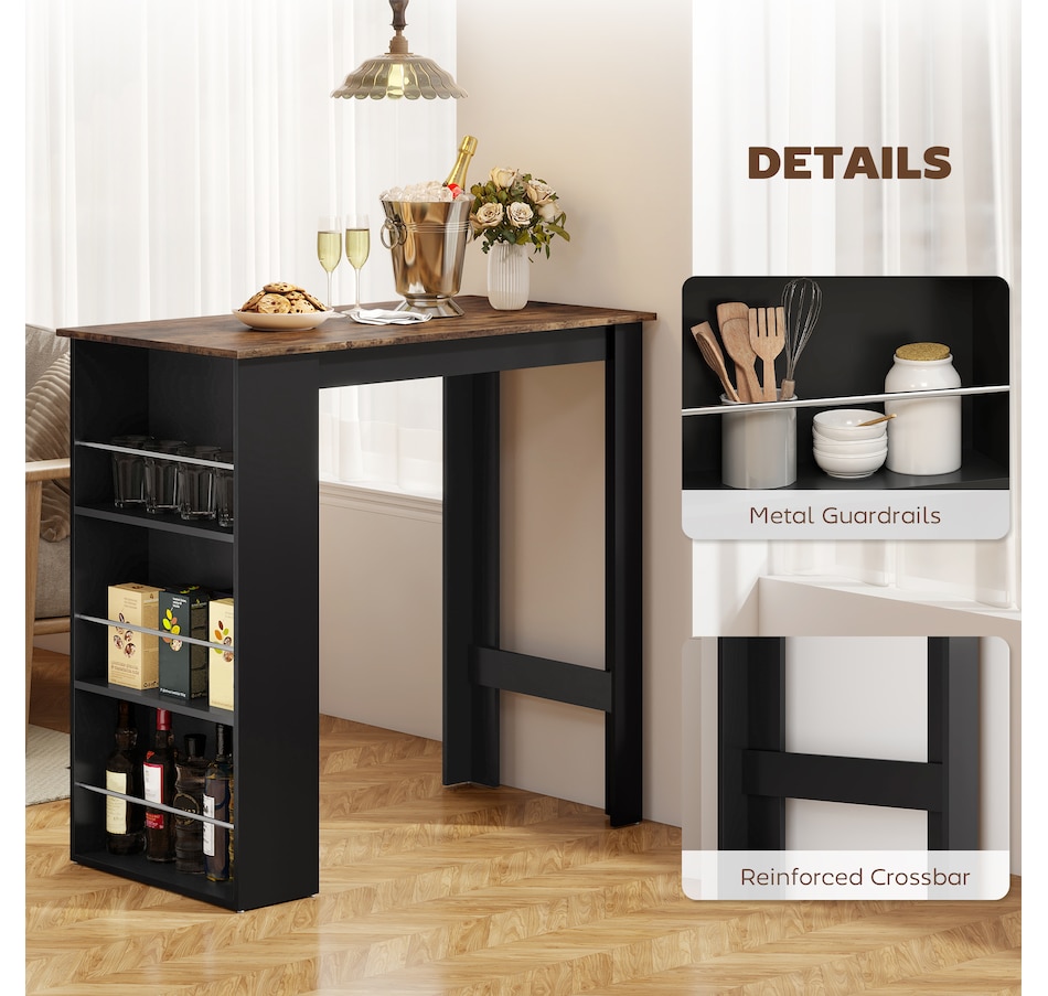 Image 917502_ALTMORE38.jpg, Product 917-502 / Price $115.99 - $135.99, HOMCOM Bar Table Counter Height Dining Table with 3 Shelves from HOMCOM on TSC.ca's Home & Garden department