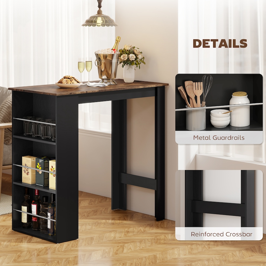 Image 917502_ALTMORE38.jpg, Product 917-502 / Price $121.39 - $129.99, HOMCOM Bar Table Counter Height Dining Table with 3 Shelves from HOMCOM on TSC.ca's Home & Garden department