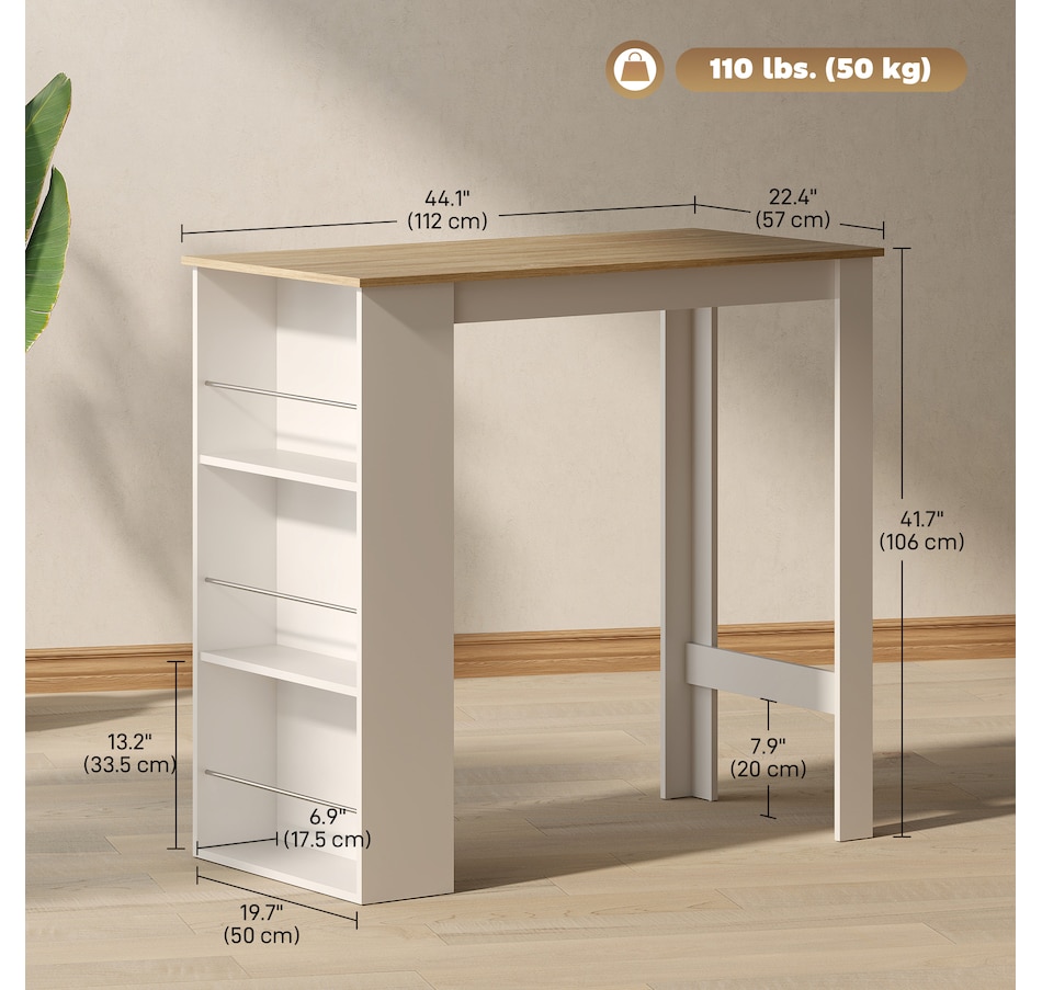 Image 917502_ALTMORE41.jpg, Product 917-502 / Price $115.99 - $135.99, HOMCOM Bar Table Counter Height Dining Table with 3 Shelves from HOMCOM on TSC.ca's Home & Garden department