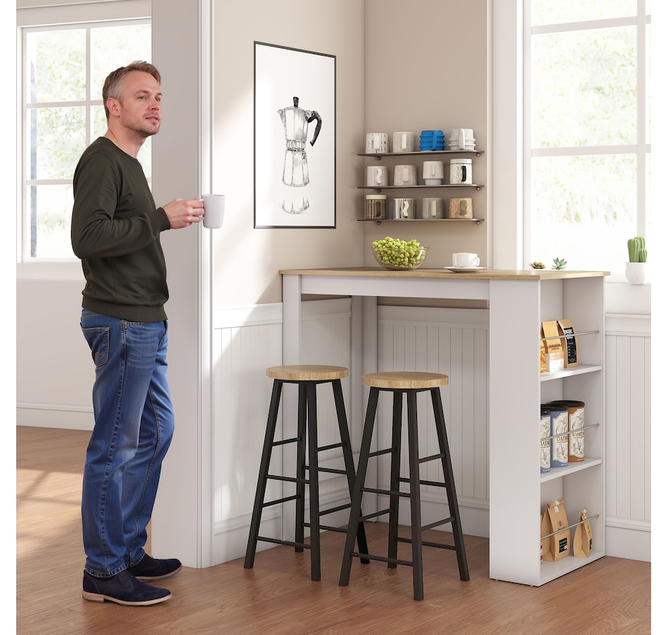 Image 917502_ALTMORE7.jpg, Product 917-502 / Price $115.99 - $135.99, HOMCOM Bar Table Counter Height Dining Table with 3 Shelves from HOMCOM on TSC.ca's Home & Garden department