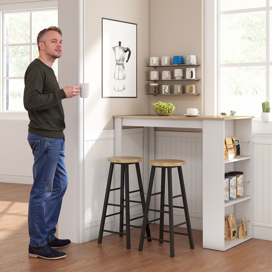 Image 917502_ALTMORE7.jpg, Product 917-502 / Price $121.39 - $129.99, HOMCOM Bar Table Counter Height Dining Table with 3 Shelves from HOMCOM on TSC.ca's Home & Garden department