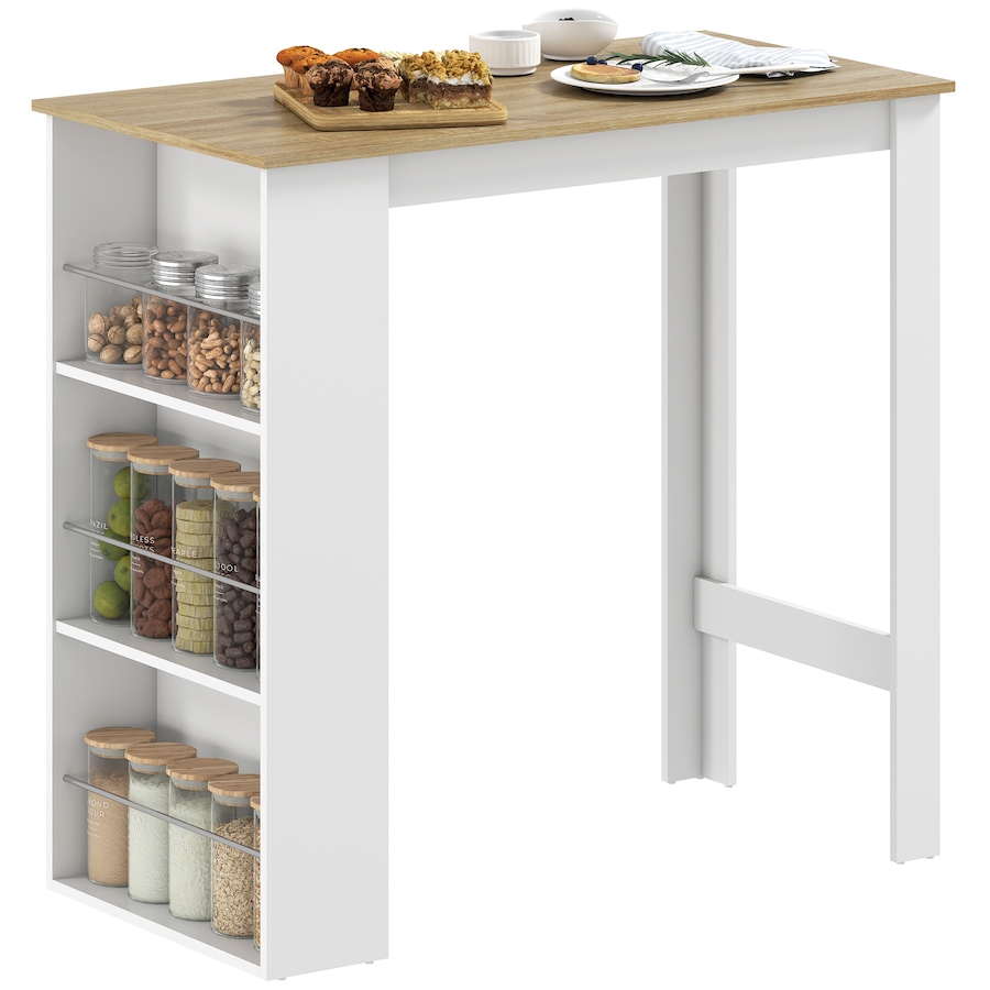 Image 917502_ST01.jpg, Product 917-502 / Price $121.39 - $129.99, HOMCOM Bar Table Counter Height Dining Table with 3 Shelves from HOMCOM on TSC.ca's Home & Garden department