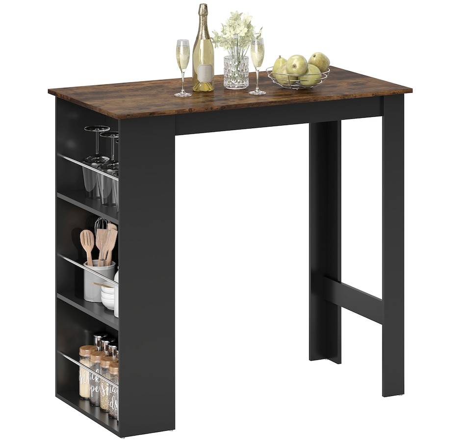 Image 917502_ST05.jpg, Product 917-502 / Price $115.99 - $135.99, HOMCOM Bar Table Counter Height Dining Table with 3 Shelves from HOMCOM on TSC.ca's Home & Garden department
