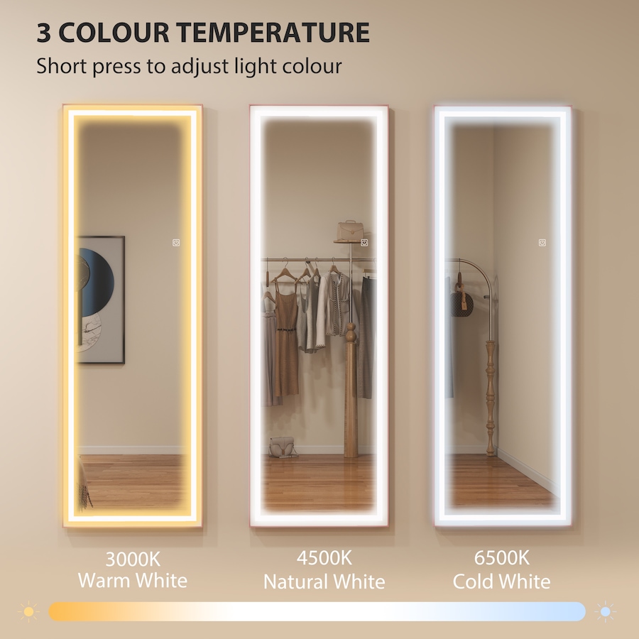 Image 917504_ALTMORE12.jpg, Product 917-504 / Price $149.99, HOMCOM Full Length Mirror with Adjustable Lights, LED Full Body Mirror from HOMCOM on TSC.ca's Beauty department