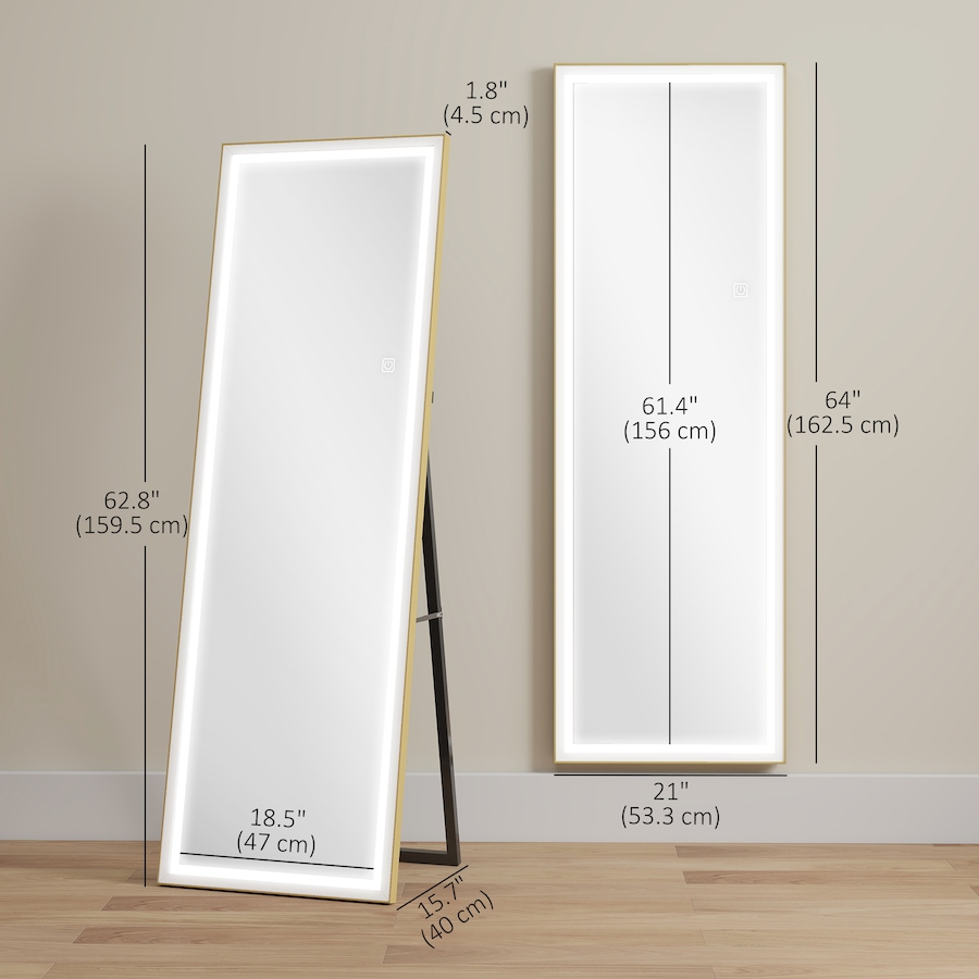 Image 917504_ALTMORE2.jpg, Product 917-504 / Price $149.99, HOMCOM Full Length Mirror with Adjustable Lights, LED Full Body Mirror from HOMCOM on TSC.ca's Beauty department