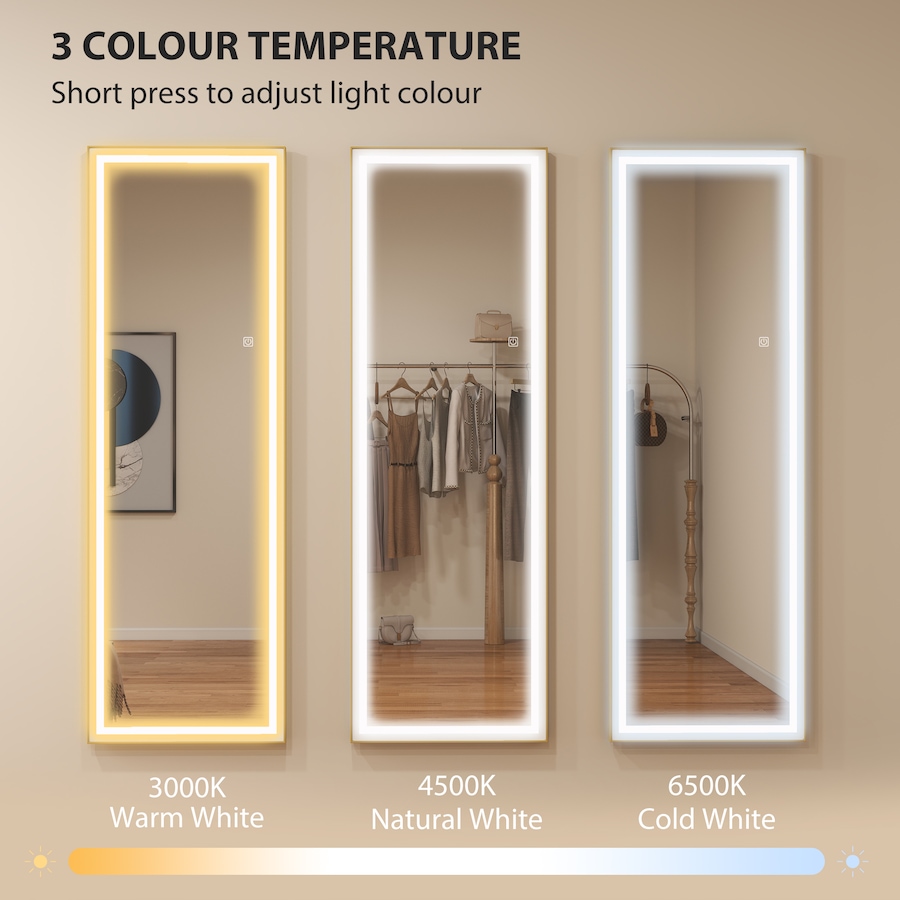 Image 917504_ALTMORE3.jpg, Product 917-504 / Price $149.99, HOMCOM Full Length Mirror with Adjustable Lights, LED Full Body Mirror from HOMCOM on TSC.ca's Beauty department