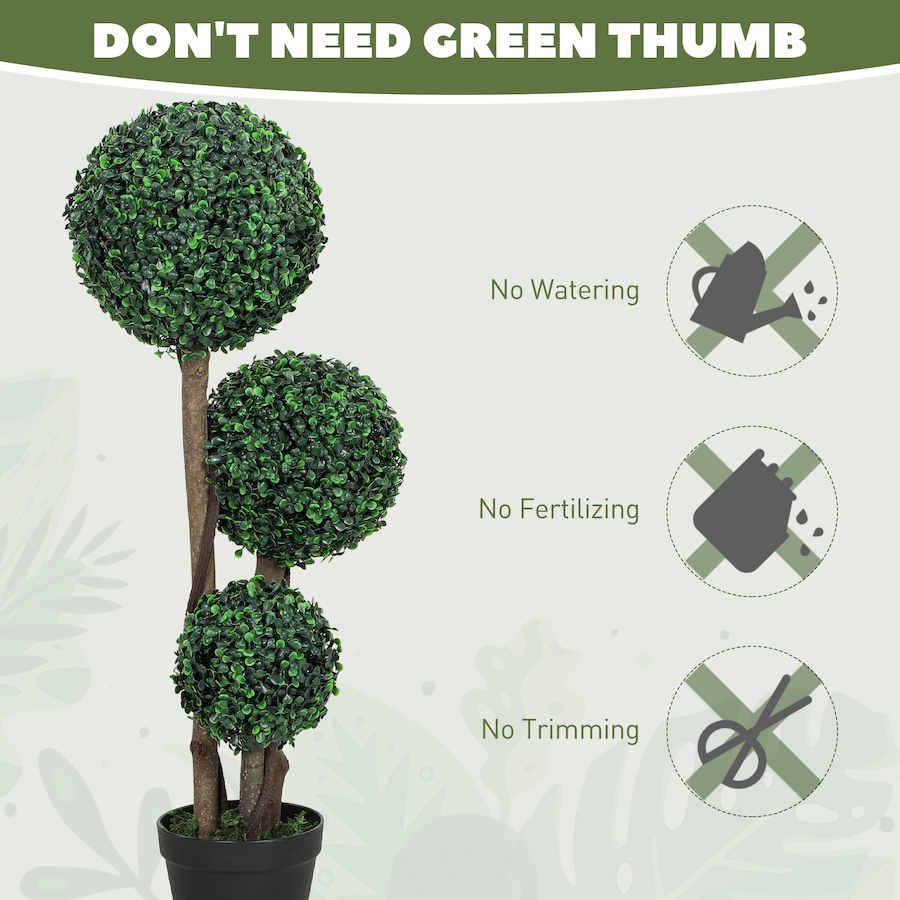 Image 917528_ALTMORE14.jpg, Product 917-528 / Price $109.99 - $119.99, HOMCOM 35 Inch Artificial Boxwood Triple Ball Topiary Trees Set of 2 from HOMCOM on TSC.ca's Home & Garden department