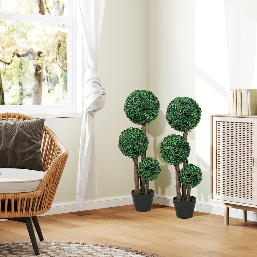 Image 917528_ALTMORE15.jpg, Product 917-528 / Price $109.99 - $119.99, HOMCOM 35 Inch Artificial Boxwood Triple Ball Topiary Trees Set of 2 from HOMCOM on TSC.ca's Home & Garden department