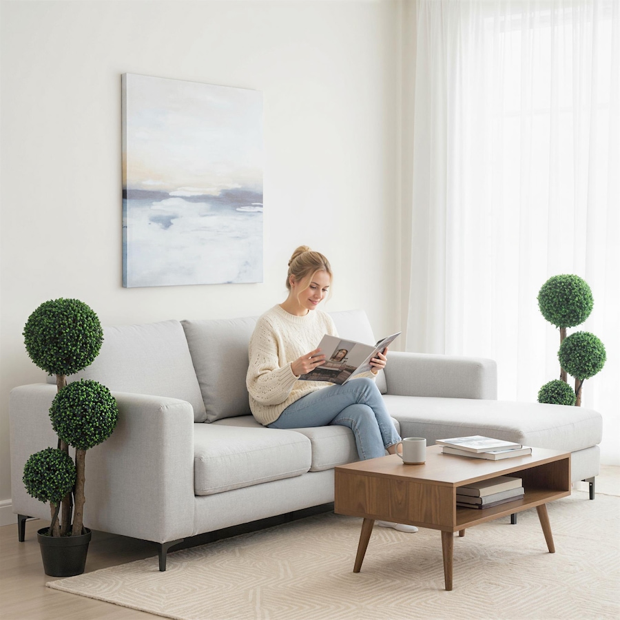 Image 917528_ALTMORE17.jpg, Product 917-528 / Price $109.99 - $119.99, HOMCOM 35 Inch Artificial Boxwood Triple Ball Topiary Trees Set of 2 from HOMCOM on TSC.ca's Home & Garden department