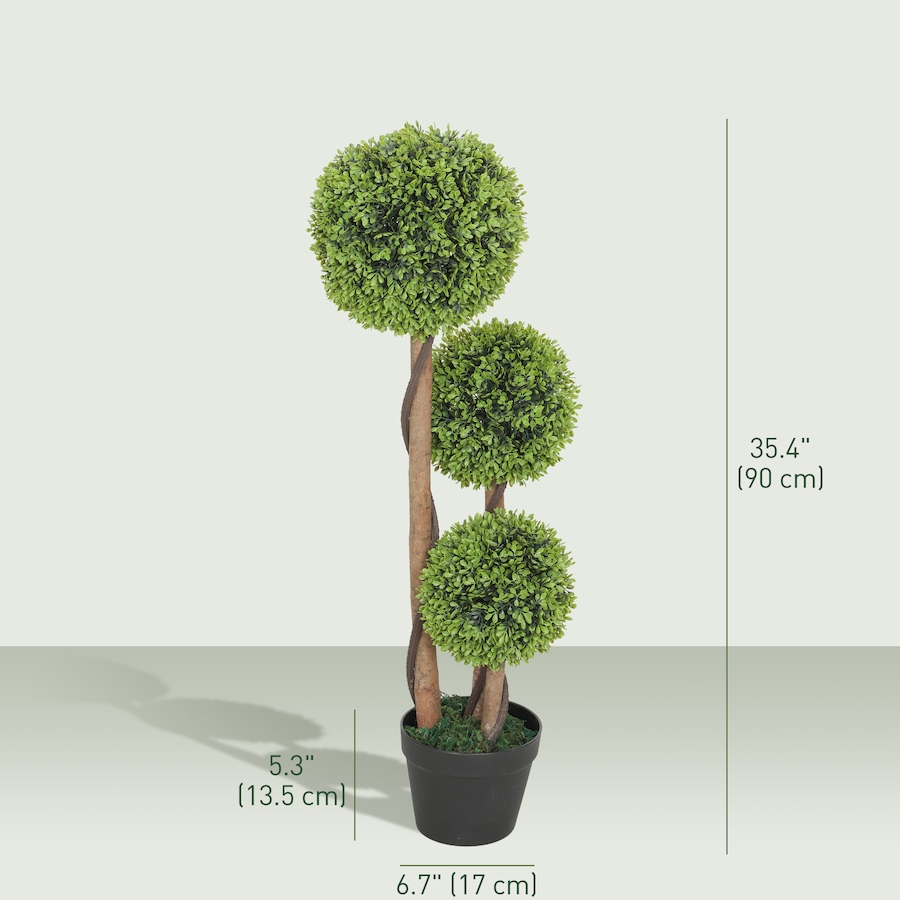 Image 917528_ALTMORE2.jpg, Product 917-528 / Price $109.99 - $119.99, HOMCOM 35 Inch Artificial Boxwood Triple Ball Topiary Trees Set of 2 from HOMCOM on TSC.ca's Home & Garden department